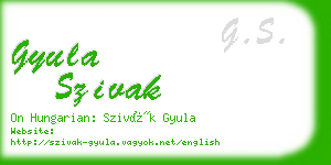 gyula szivak business card